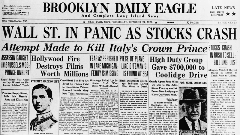 Even the Brooklyn Daily Eagle survived the Great Depression. (It ceased publication the week Eddie Van Halen was born in 1955, but there’s probably no causal relationship.) Credit: Goldman Sachs