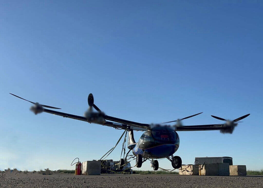 Aska A5 flying car tethered hover test